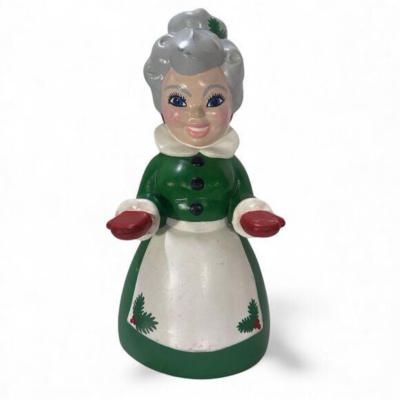 Vintage 60’s Jamar Mallory Ceramic Santa Mrs. Claus Figures Flat Tray Hands Set - Picture 4 of 11